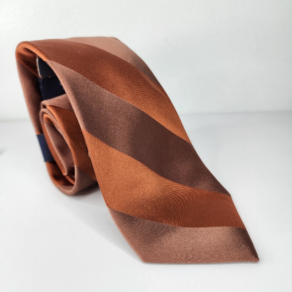 STAFFORD Orange Silk Tie.